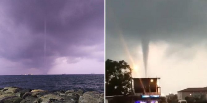 İskenderun açıklarında hortum 