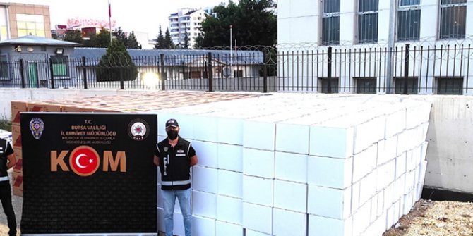Bursa'da 9 milyon 400 bin kaçak makaron ele geçirildi