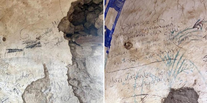 Tarihi caminin duvarlarında argo sözcükler