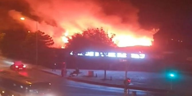 Başakşehir'de balık restoranı alev alev yandı