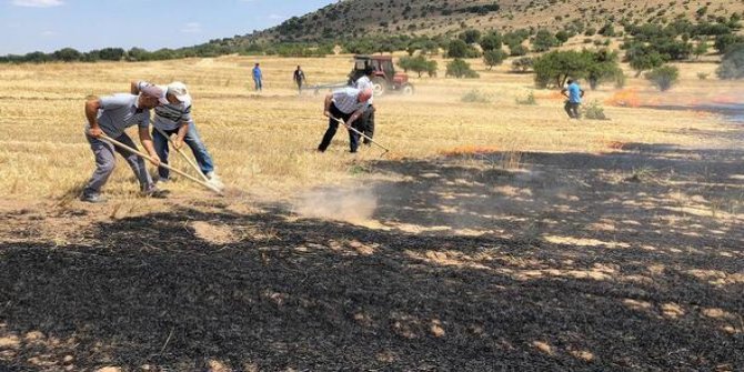 Ankara Güdül'de anız yangını: Neyse ki söndürüldü