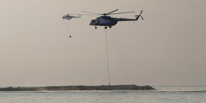 Yangınlara havadan ve karadan müdahale ediliyor