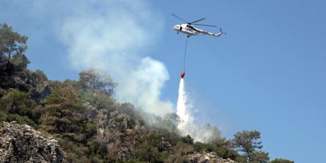 Marmaris Turunç'ta çıkan orman yangını büyümeden söndürüldü