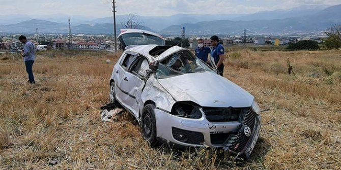 Otomobil takla attı; 1 ölü, 1 yaralı 