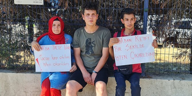 Fabrika önünde 'taciz' suçlaması sonrası işten çıkarılma eylemi