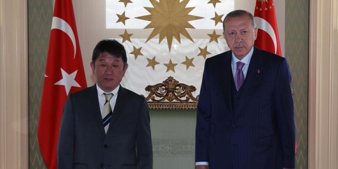 Cumhurbaşkanı Erdoğan, Japonya Dışişleri Bakanı Motegi'yi kabul etti