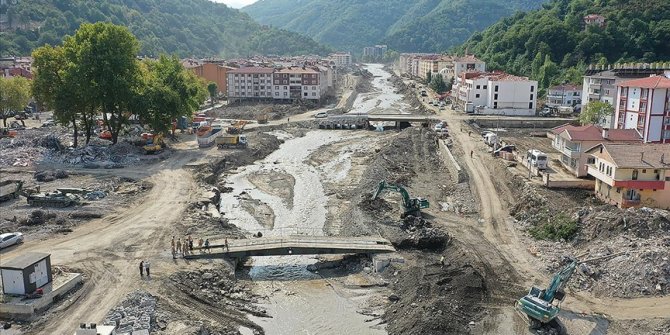 Bozkurt'taki sel felaketinin 20'nci gününde çalışmalar aralıksız sürüyor