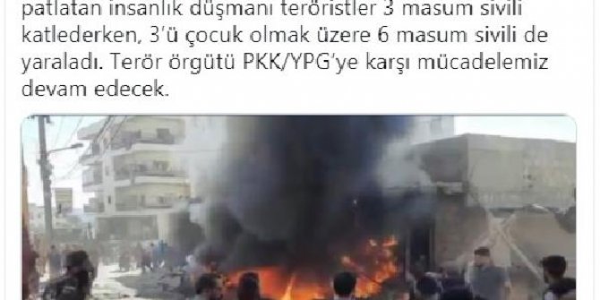 Afrin'de bombalı araç patladı, 3 sivil öldü