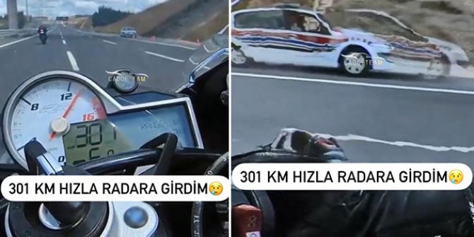 301 kilometre hızla radara girdi, 1339 lira ceza kesildi