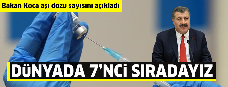 Bakan Koca: Aşı dozu sayısında dünyada 7'nci sıradayız