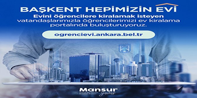 Ankara Büyükşehir Belediyesi'nden Kiralık Ev Portalı