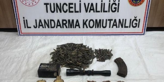 Tunceli'de teröristlerce kullanılan sığınakta mühimmat ele geçirildi