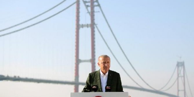 Cumhurbaşkanı Erdoğan'dan 1915 Çanakkale Köprüsü'nde 'Kanal İstanbul' mesajı