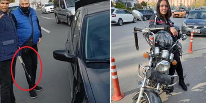 Kurye Esra'ya beyzbol sopalı saldırı girişimi kamerada