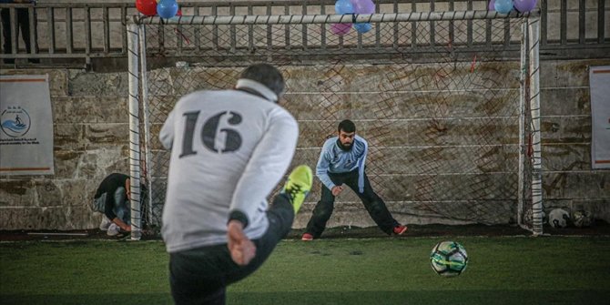 İdlib'de görme engelliler futbol maçı yaptı