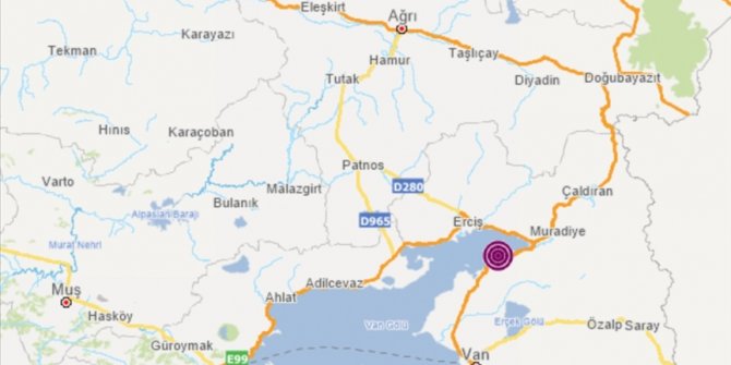 Van'da 4,9 büyüklüğünde deprem
