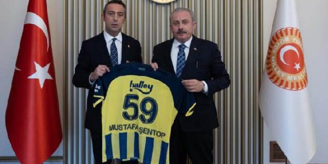 Ali Koç ve Fenerbahçeli yöneticilerden, TBMM Başkanı Şentop'a ziyaret