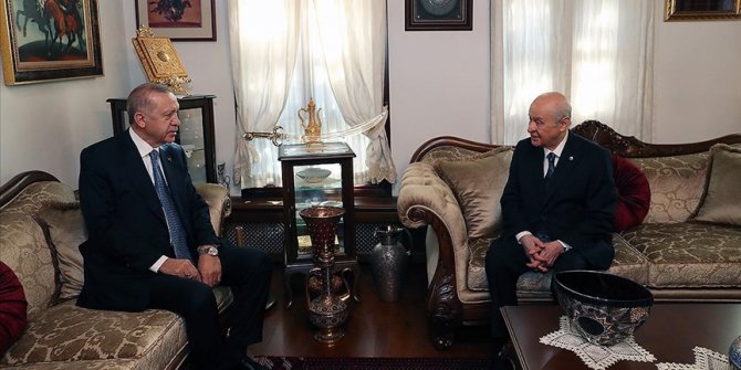 Cumhurbaşkanı Erdoğan, MHP Genel Başkanı Bahçeli ile bir araya geldi