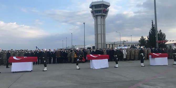 Şehitler törenle memleketlerine uğurlandı