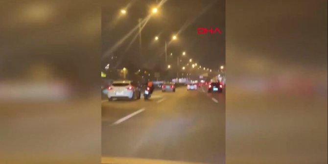 D-100 Karayolu'nda motosikletlinin tehlikeli yolculuğu