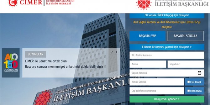 CİMER'e 2021'de 6 milyon 100 bin vatandaş başvurdu