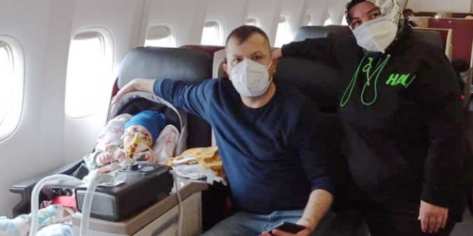 SMA hastası Alparslan bebeğin ABD yolculuğu başladı