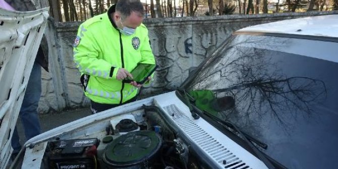 Çalıntı otomobille 5 kilometre kaçabildi