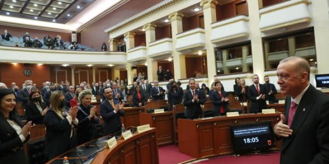 Cumhurbaşkanı Erdoğan Arnavutluk meclisine hitap etti