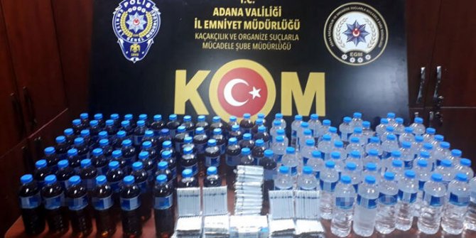 Adana’da bin 485 litre sahte içki ele geçirildi