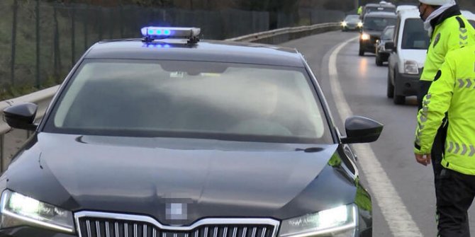 Ataşehir çakar denetimi; geri geri giden sürücüye ceza