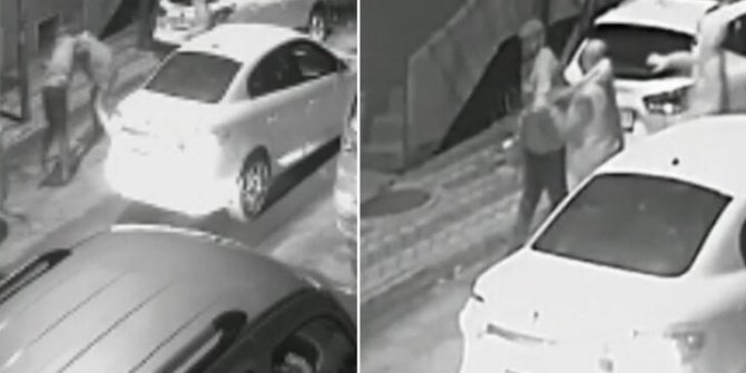 Yolunu kestiği otomobilin sürücüsünün kafasında şişe kırdı