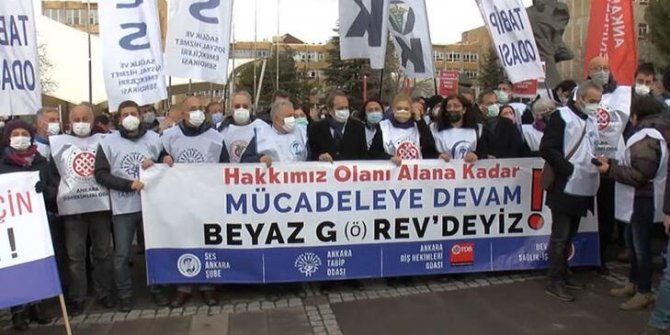 Ankara'da sağlık çalışanları 'iş bırakma' eylemi yaptı