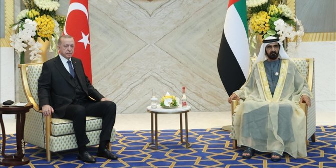 Cumhurbaşkanı Erdoğan ile Dubai Emiri Al Maktum bir araya geldi