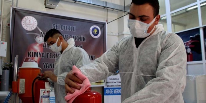Okulların yangın söndürme tüpünün dolum ve bakımını Konya'daki lise yapacak