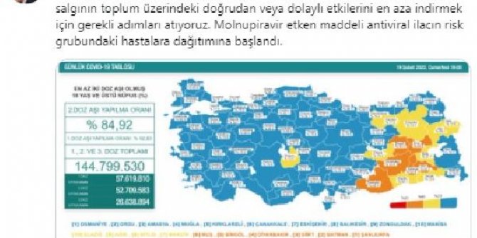 Koronavirüs salgınında günlük vaka sayısı 80 bin 454 oldu