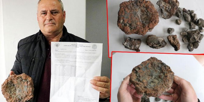 Tarlada bulduğu taşlara 'meteorit olabilir' raporu verildi