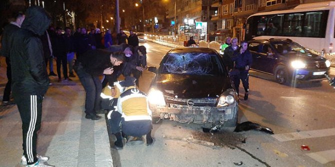 Kazada kalbi duran motosiklet sürücüsü sağlık ekibinin müdahalesiyle hayata döndü