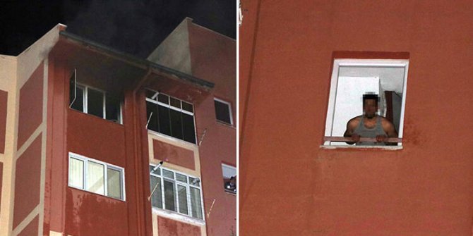 Evini ateşe verip kaçtı