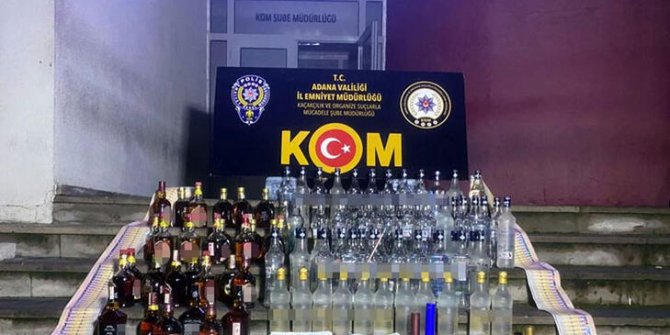 Adana’da 1892 litre sahte içki ele geçirildi