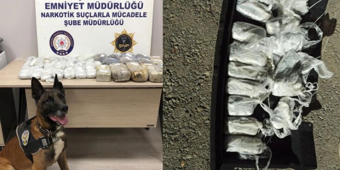 Şırnak'ta yabancı plakalı araçtaki 19 kilo eroini 'Stark' buldu
