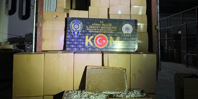 Adana'da 15 milyon tütün doldurulmuş makaron ele geçirildi