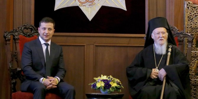 Zelenskiy, Fener Rum Patriği Bartholomeos ile görüştü