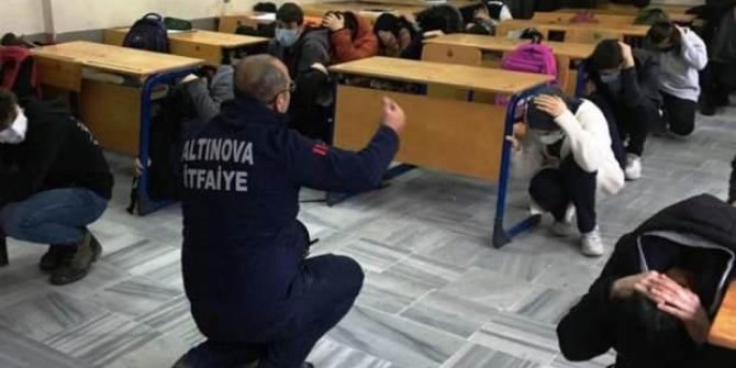 Tüm Türkiye'de deprem ve yangın tatbikatı başladı
