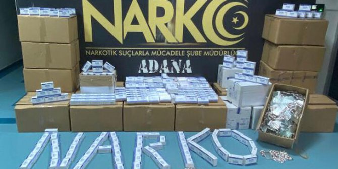 Adana'da yeşil ve kırmızı reçeteye tabi 137 bin hap ele geçirildi
