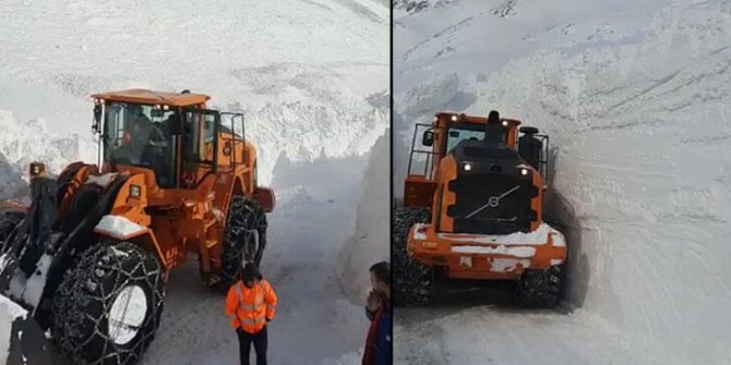 40 gün sonra açılan Van-Bahçesaray yoluna yine çığ düştü