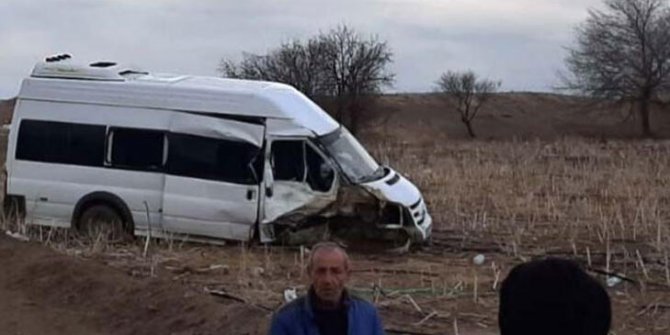 Kayseri'de işçilerin minibüsü devrildi: 7 yaralı