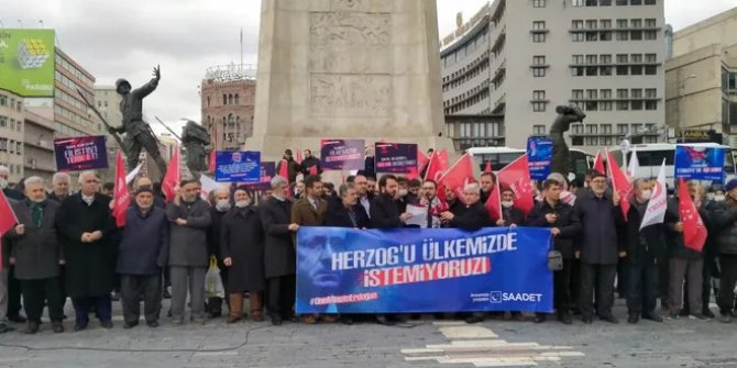 Herzog ziyareti protesto edildi