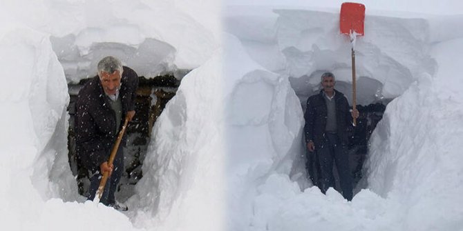 Muş'ta bir köy kara gömüldü; evlerden tünellerle çıkıyorlar