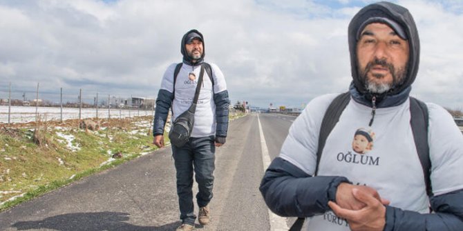 6 yıldır gösterilmeyen oğlu için 2 aydır yürüyen baba Diyarbakır'a ulaştı