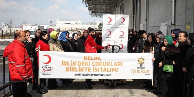 "Gelin, İdlib'deki Çocukları Birlikte Isıtalım!" yardım konvoyu uğurlandı